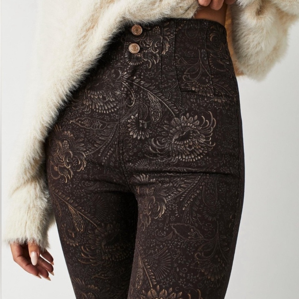 Free people Jayde Metallic Printed Flare